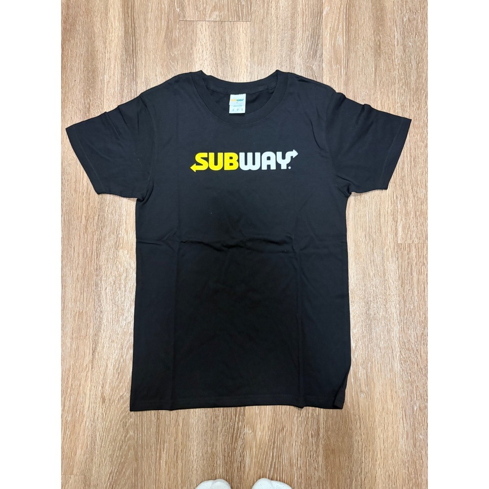 Subway Official Logo Graphic Tee Mens Small Black Short Sleeve Crewneck Shirt